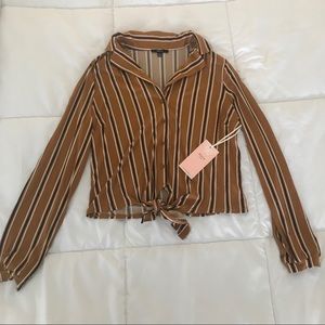 Stripe cropped blouse